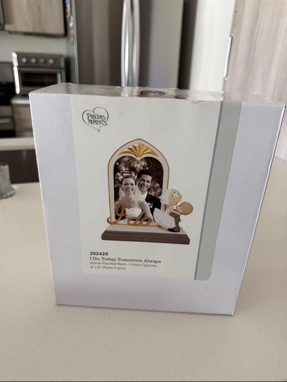 Precious Moments White and Gold Wedding Photo Frame